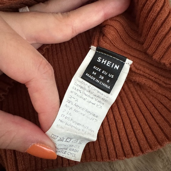 SHEIN Bundle of 3 Ribbed Mock Neck long sleeve shirts - Picture 3 of 4